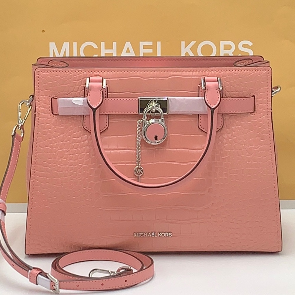 Michael Kors Hamilton Medium
Satchel Crossbody Croc Embossed
Primrose Pink - Picture 11 of 16